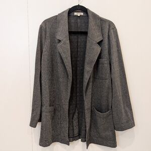 Madewell Gray Open-Front Textured Blazer